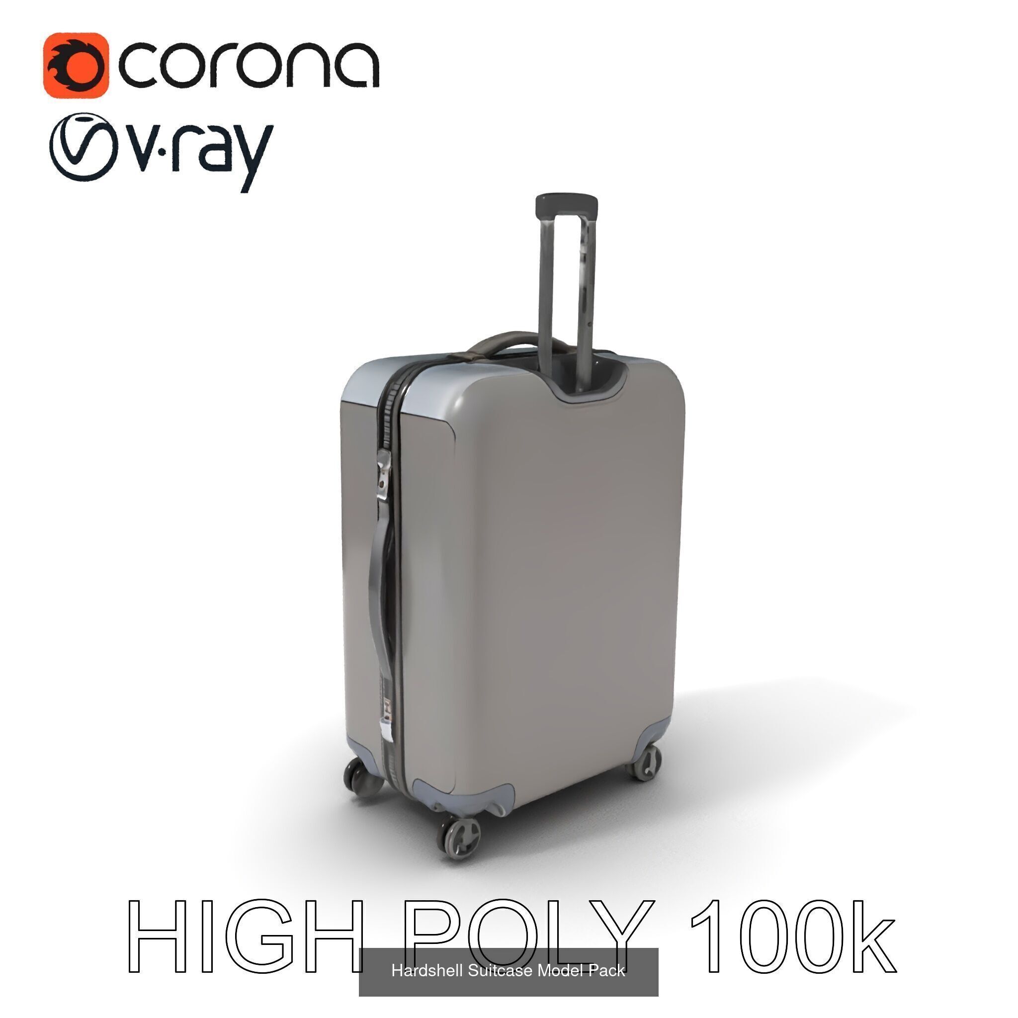Stylish Suitcases  Briefcase Pack 3D Model Collection_11