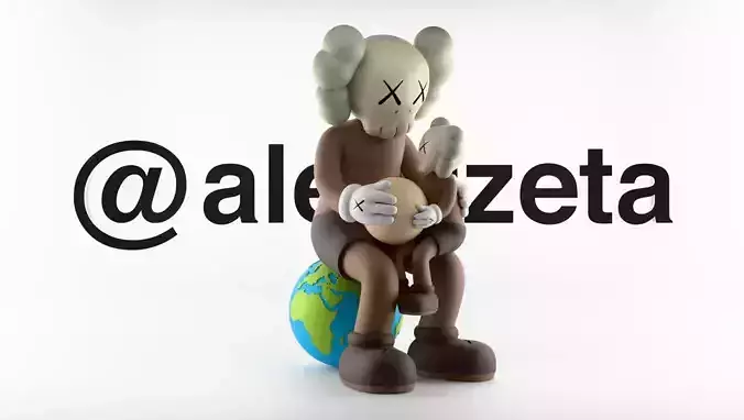 Kaws Holiday Thailand Moon earth Textured