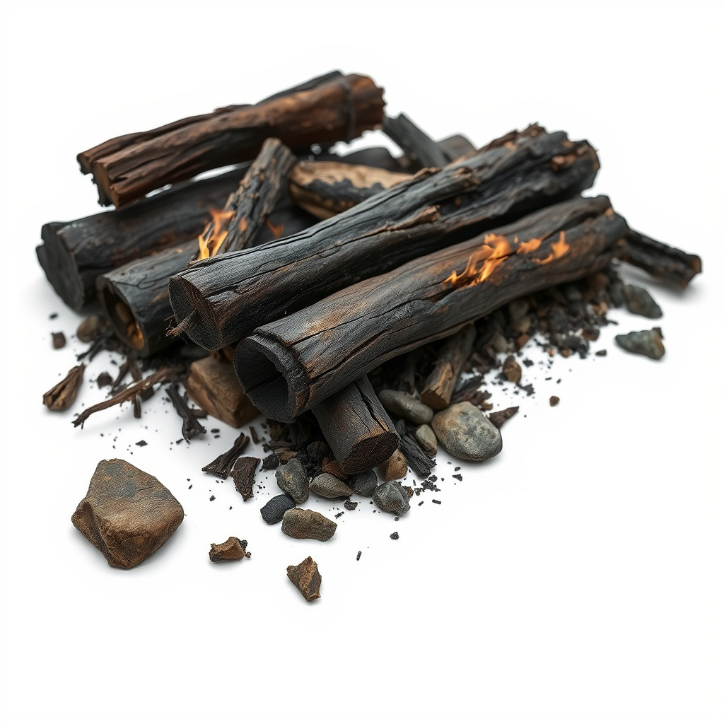 Burning Campfire Wood Model Pack for Realistic Environments Low-poly 3D model_2