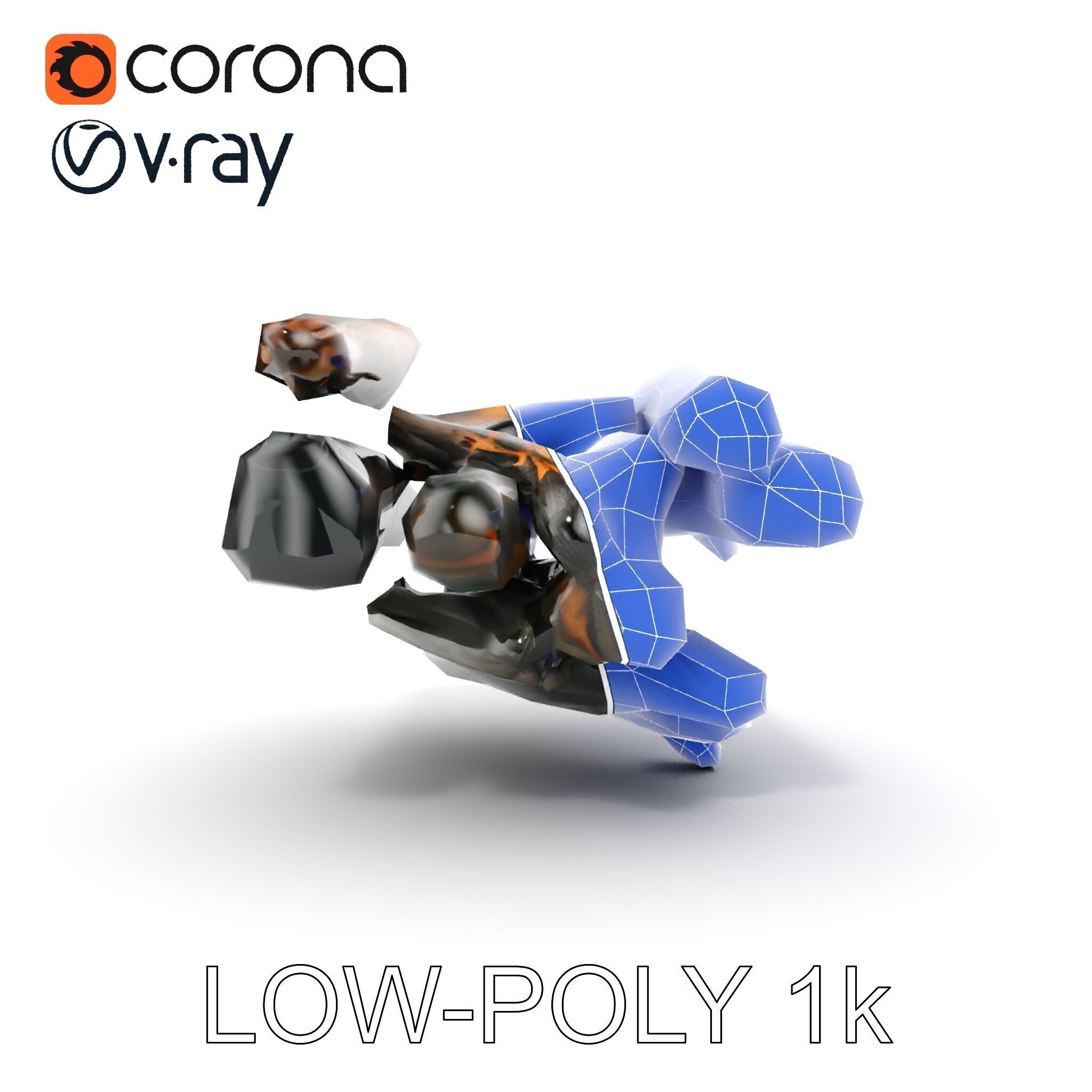 Burning Campfire Wood Model Pack for Realistic Environments Low-poly 3D model_31