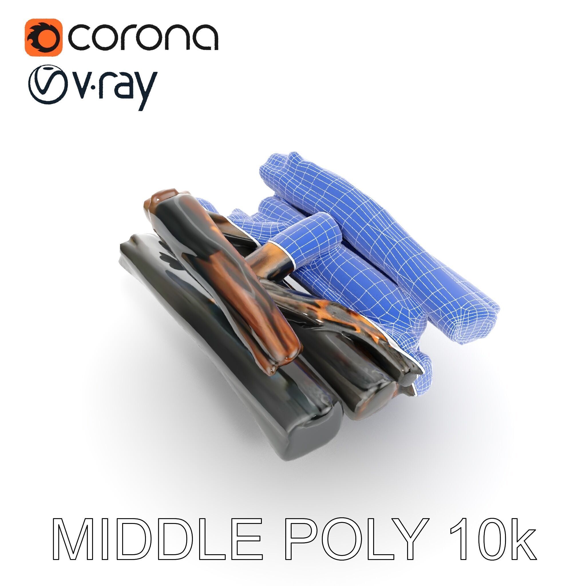 Burning Campfire Wood Model Pack for Realistic Environments Low-poly 3D model_27