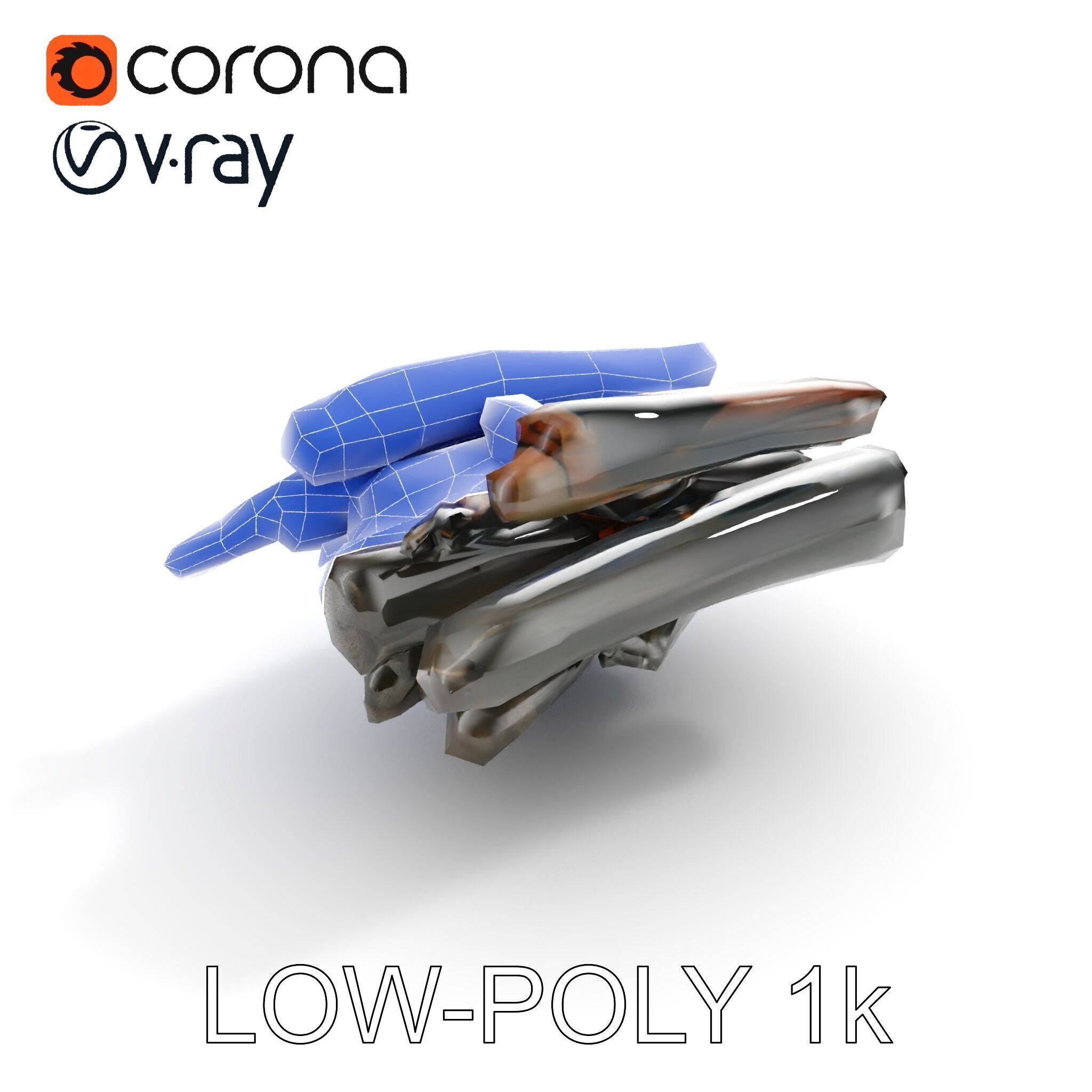 Burning Campfire Wood Model Pack for Realistic Environments Low-poly 3D model_28