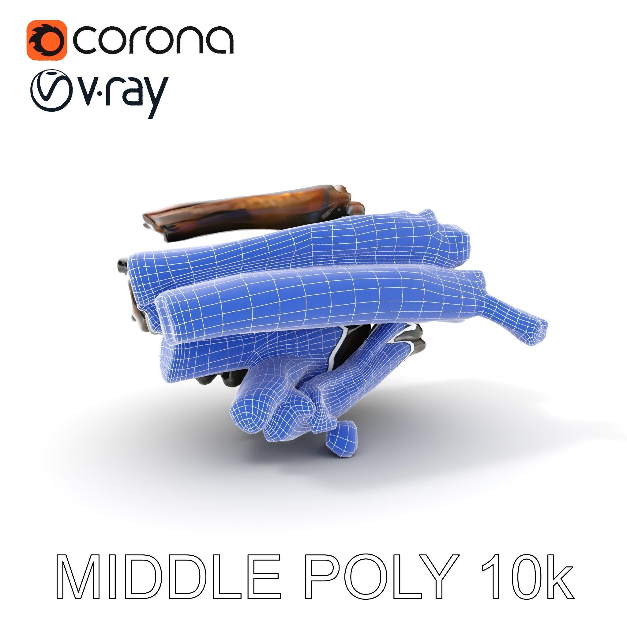 Burning Campfire Wood Model Pack for Realistic Environments Low-poly 3D model_13