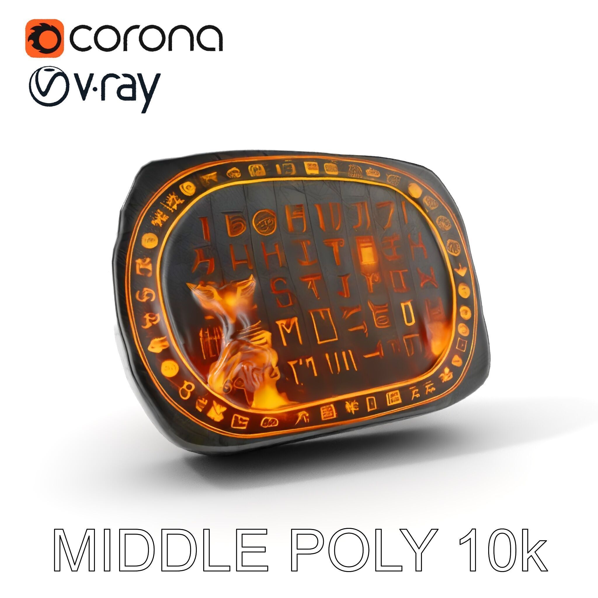 Ancient Rune Stone with Glowing Symbols Model Pack Low-poly 3D model_22