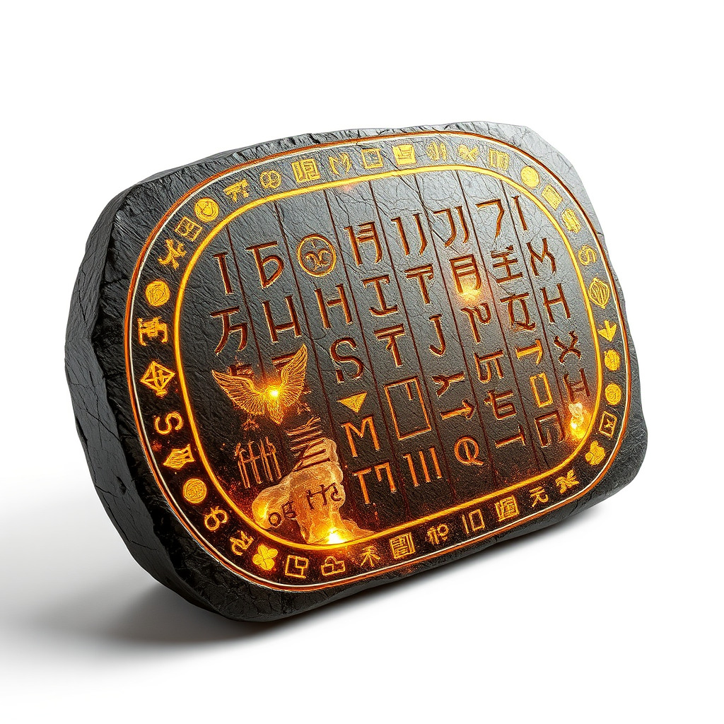 Ancient Rune Stone with Glowing Symbols Model Pack Low-poly 3D model_2
