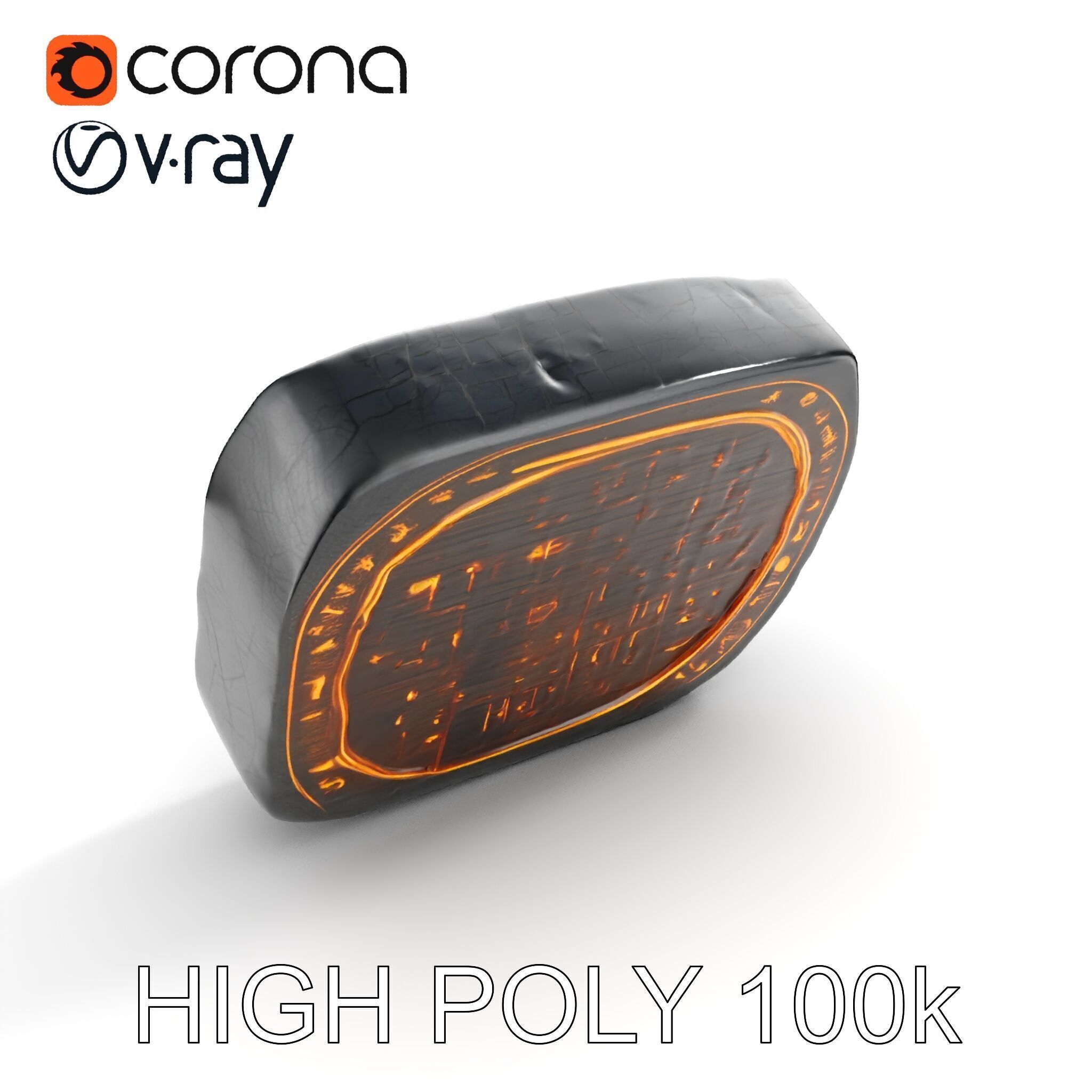 Ancient Rune Stone with Glowing Symbols Model Pack Low-poly 3D model_10