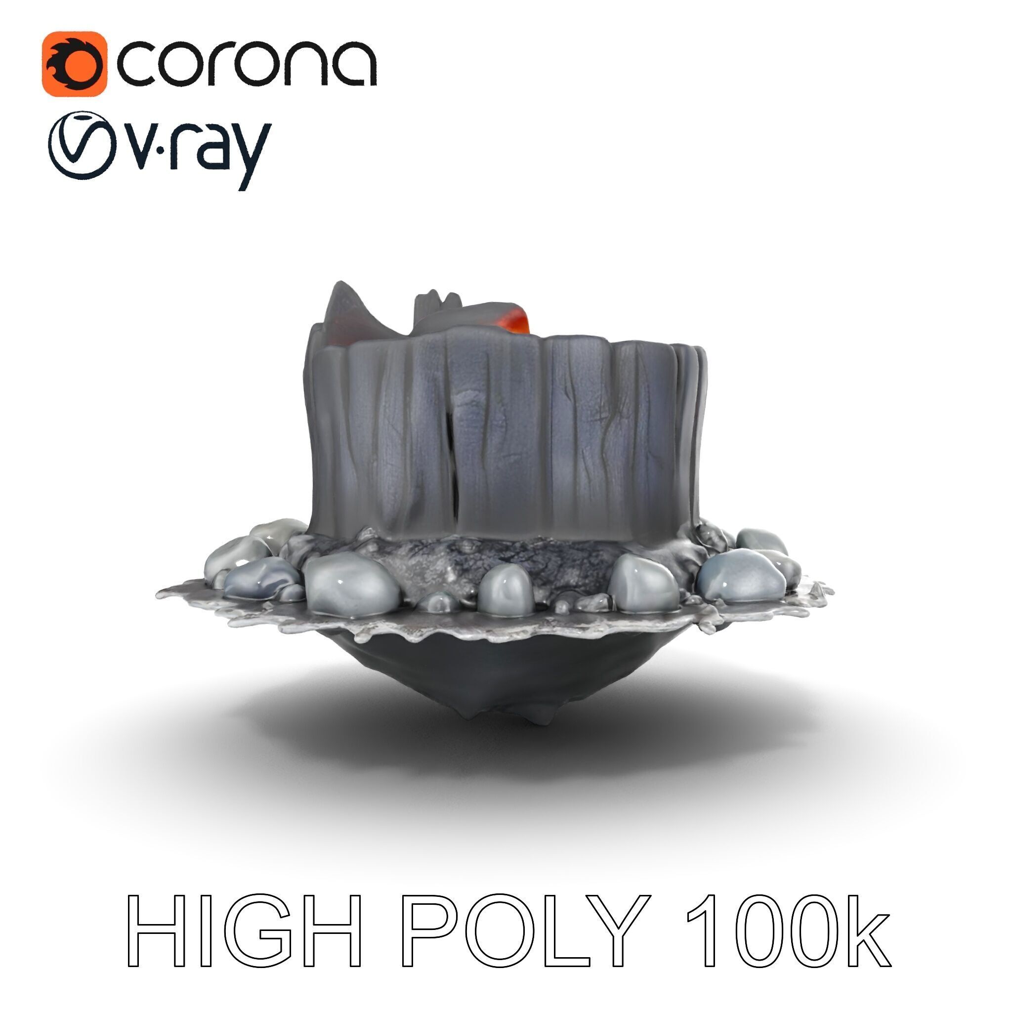 Campfire and Logs Model Pack for Realistic Virtual Environments Low-poly 3D model_14