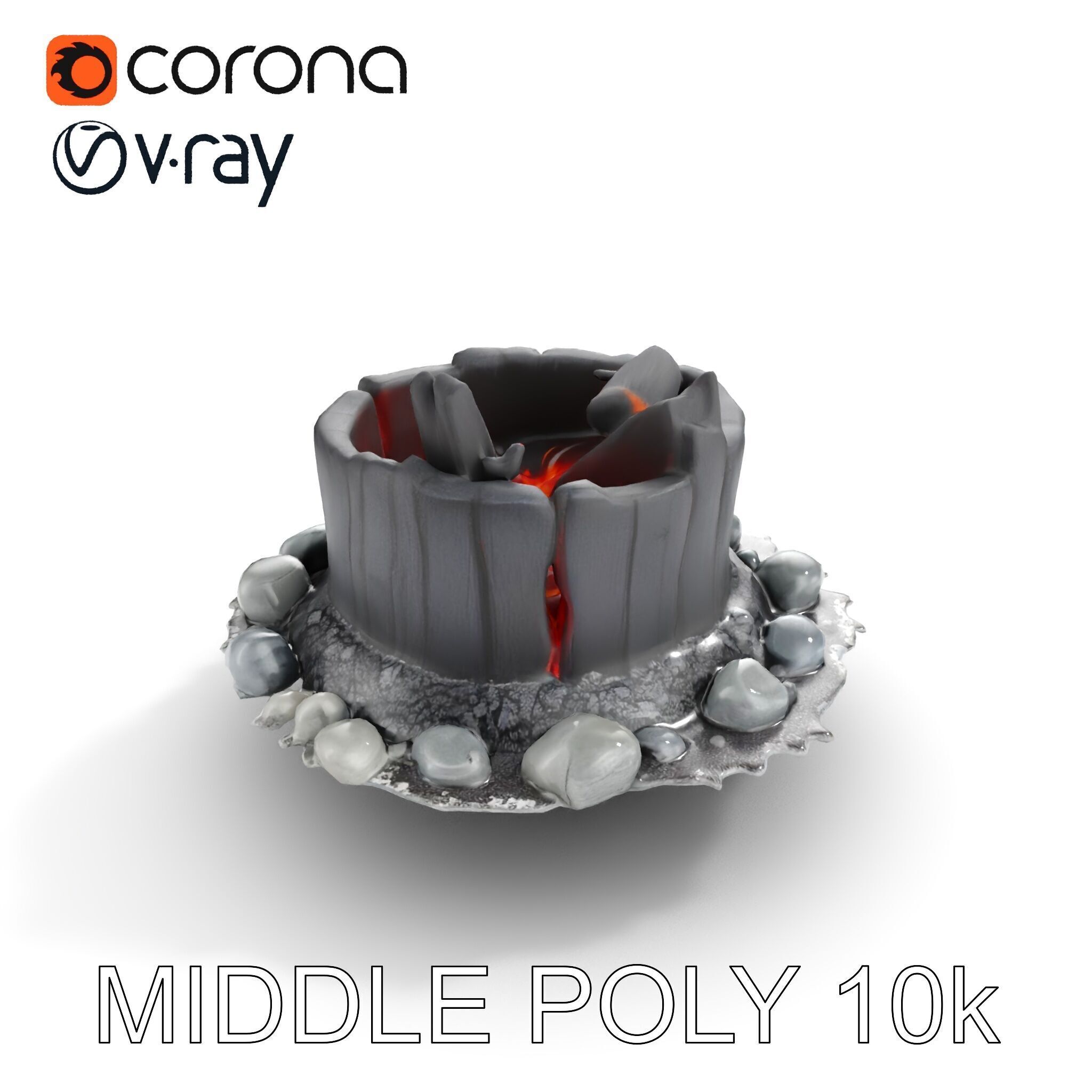 Campfire and Logs Model Pack for Realistic Virtual Environments Low-poly 3D model_15