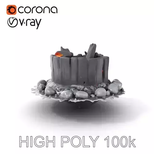 Campfire and Logs Model Pack for Realistic Virtual Environments Low-poly 3D model