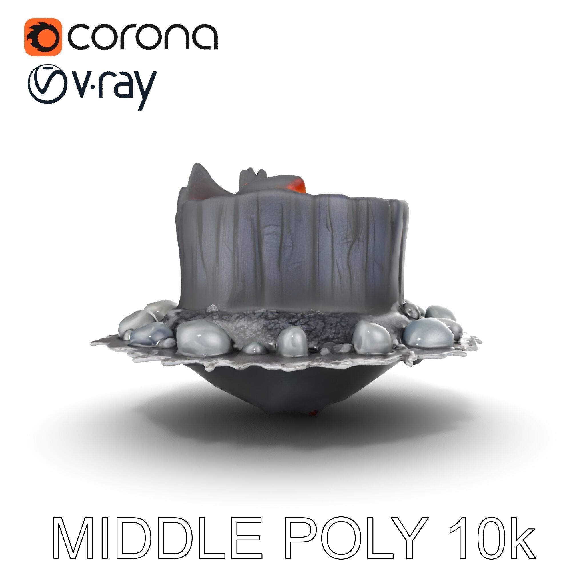 Campfire and Logs Model Pack for Realistic Virtual Environments Low-poly 3D model_6