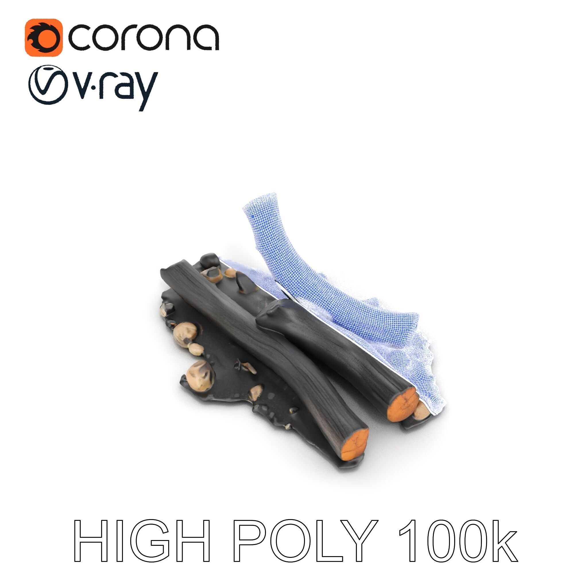 Charred Wood and Stones Model Pack for Realistic Environments Texture_29