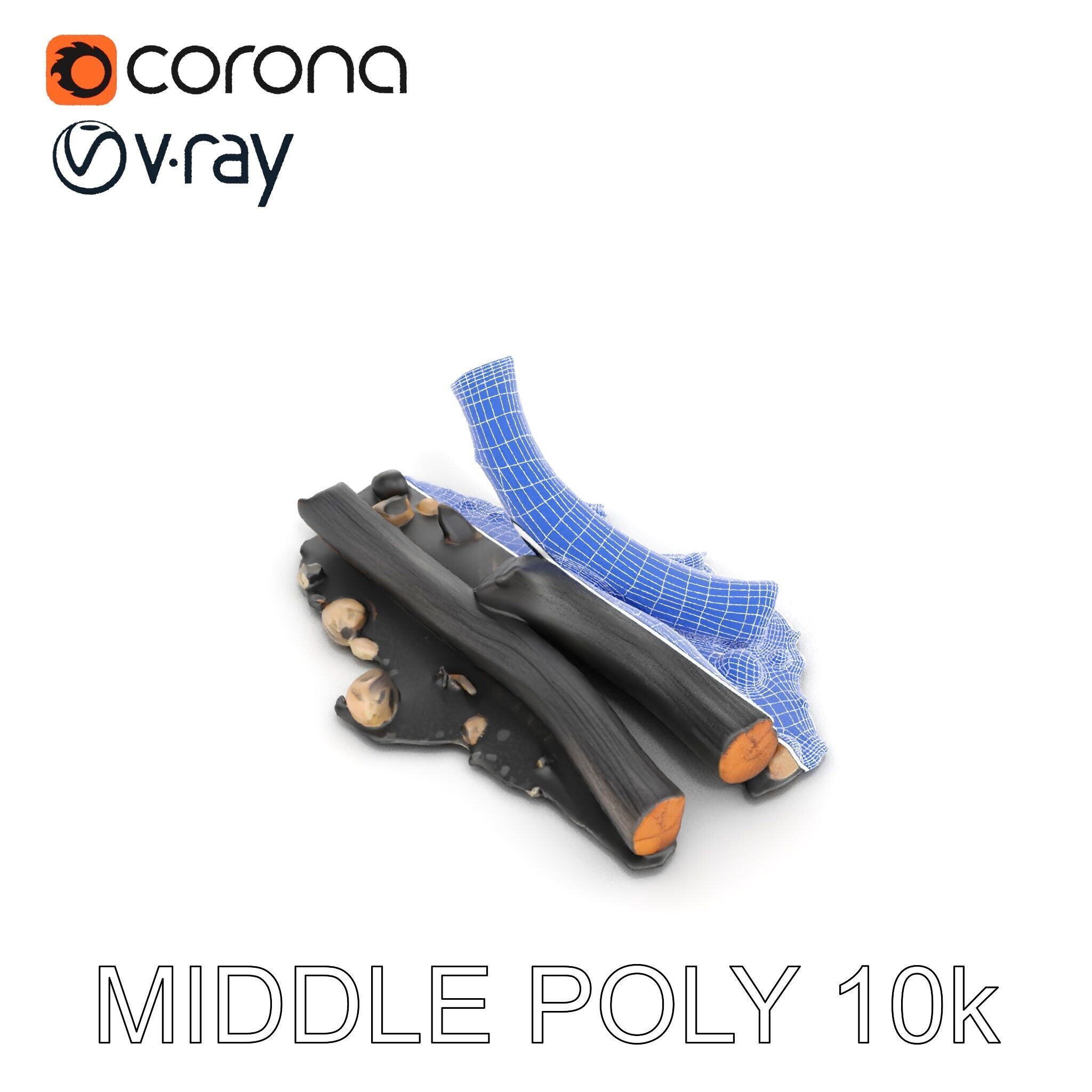 Charred Wood and Stones Model Pack for Realistic Environments Texture_17