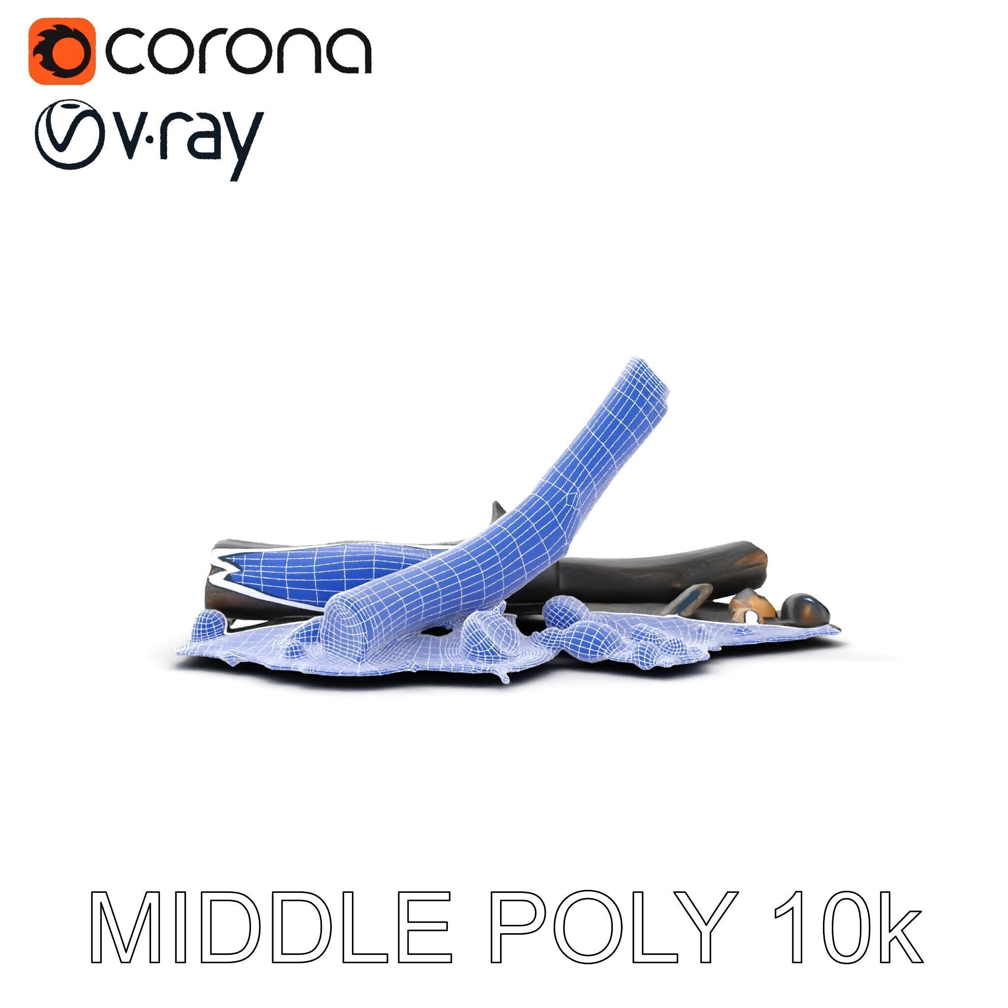 Charred Wood and Stones Model Pack for Realistic Environments Texture_11