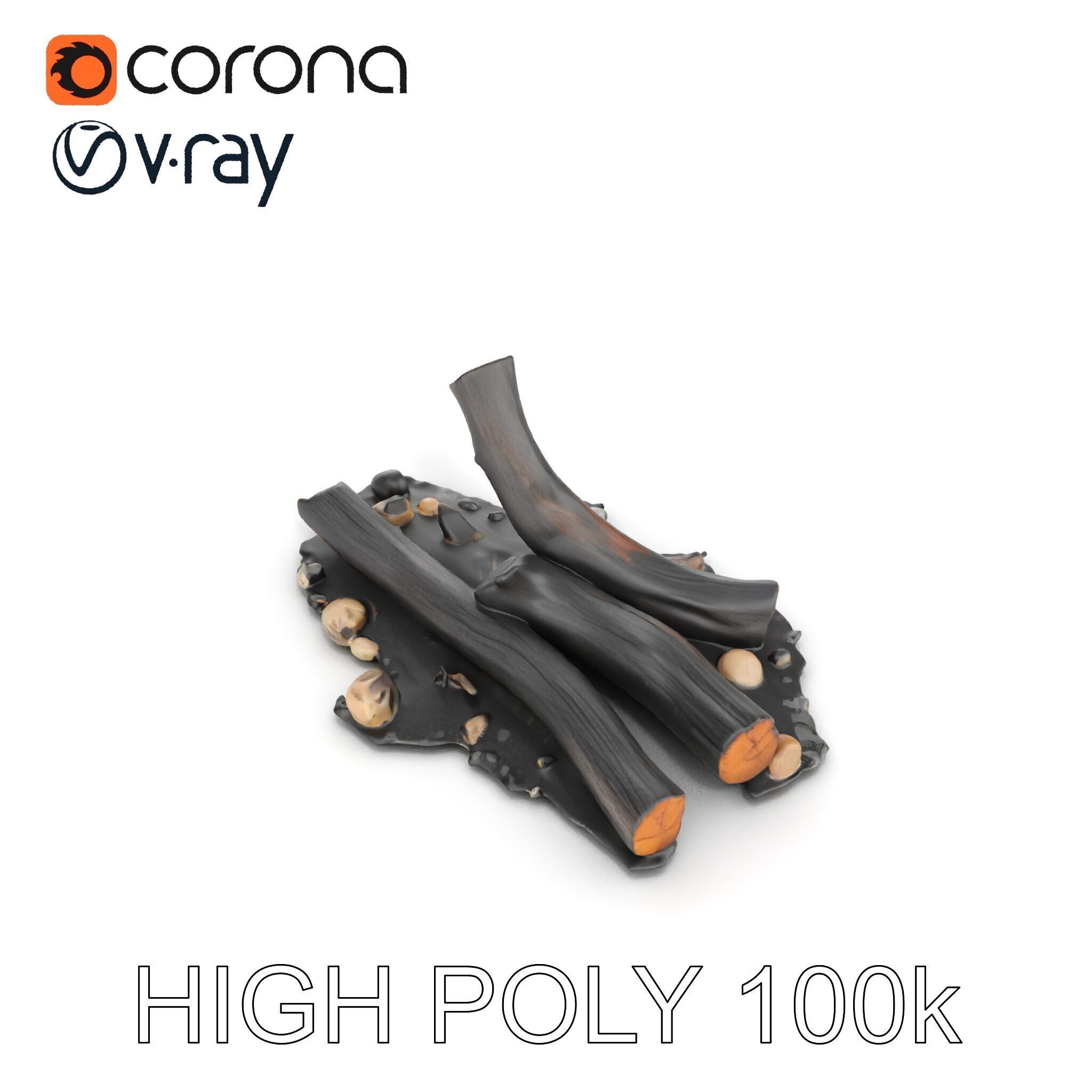 Charred Wood and Stones Model Pack for Realistic Environments Texture_26