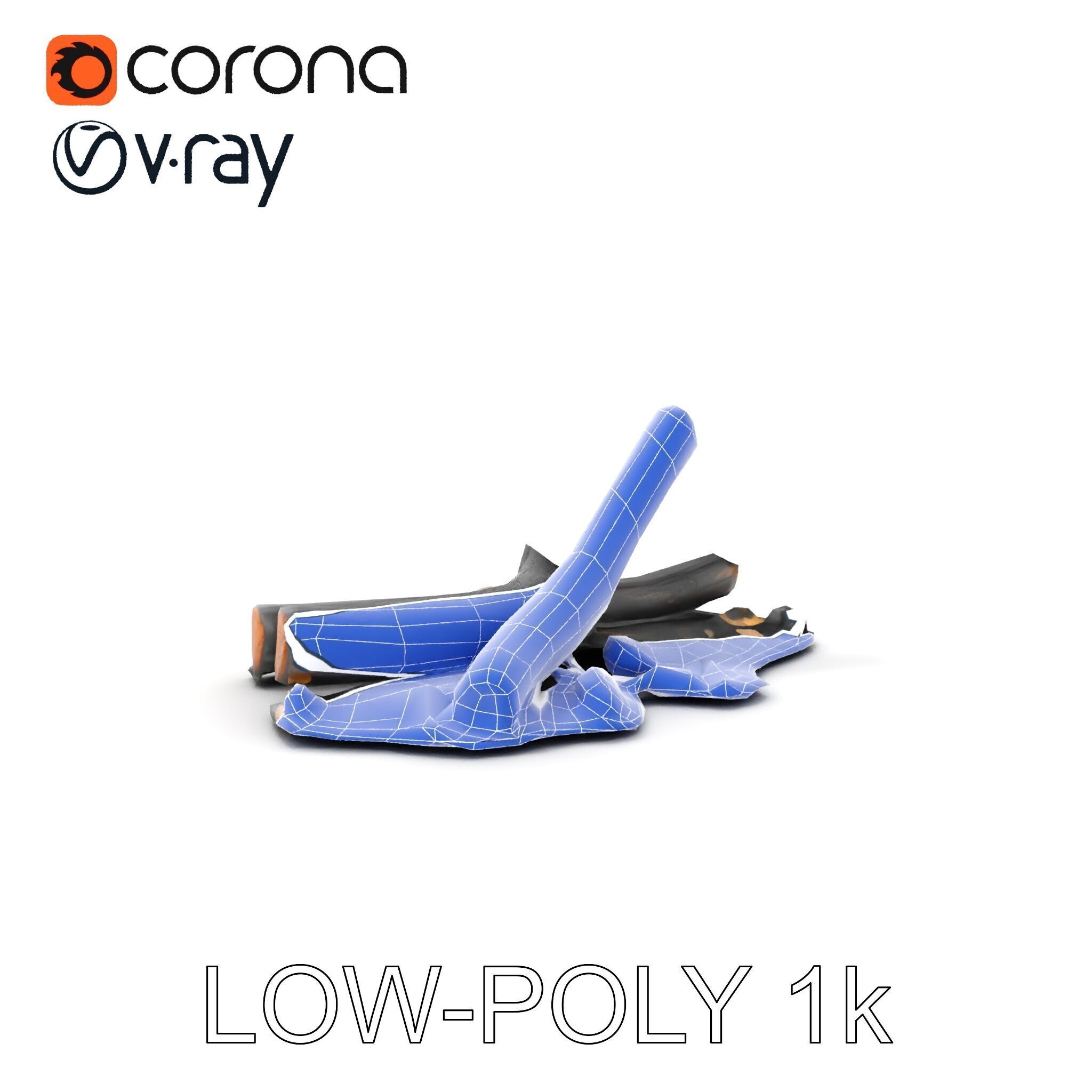 Charred Wood and Stones Model Pack for Realistic Environments Texture_23