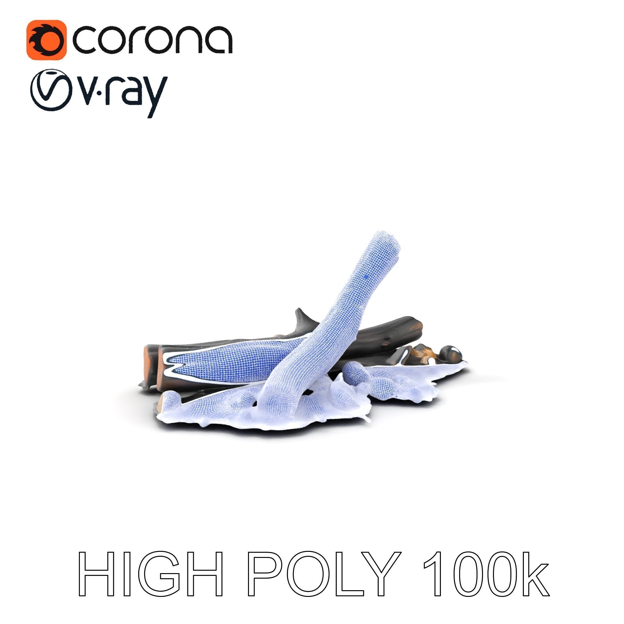 Charred Wood and Stones Model Pack for Realistic Environments Texture_4