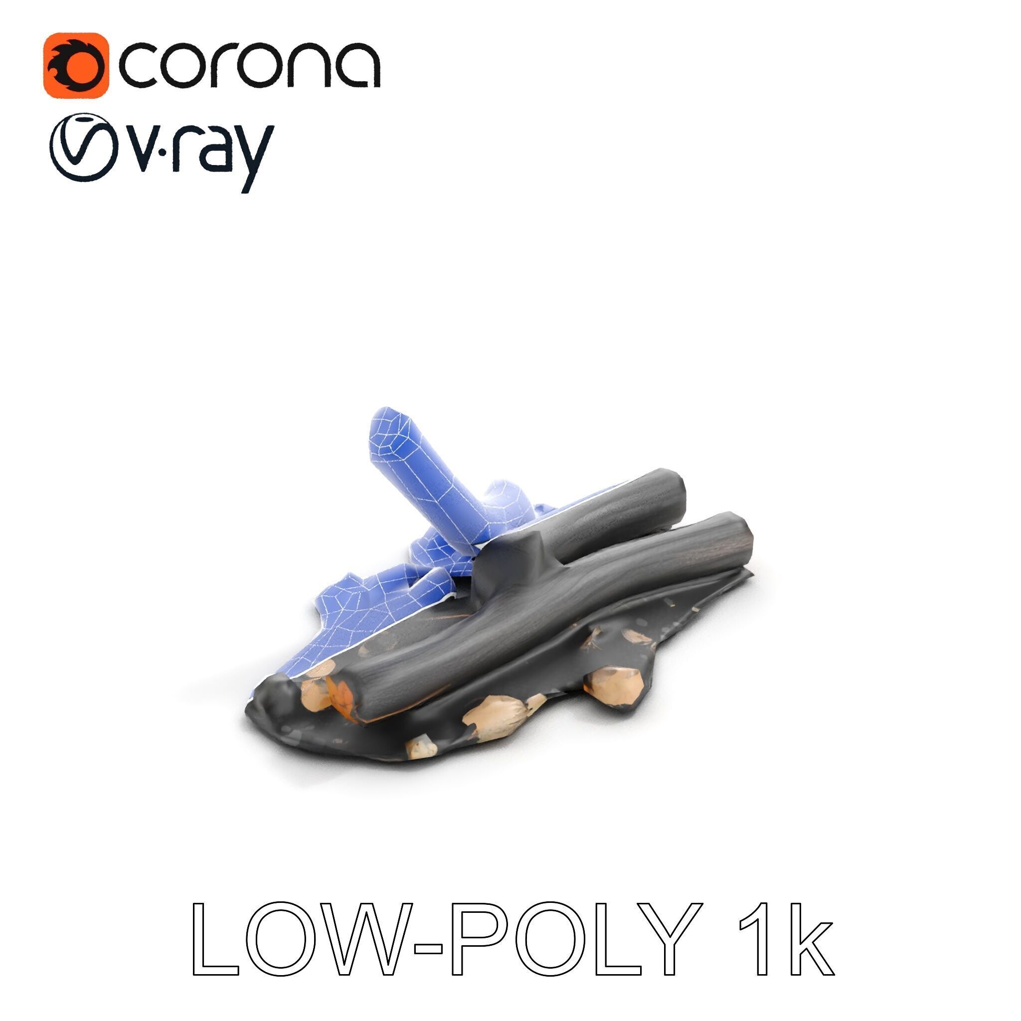 Charred Wood and Stones Model Pack for Realistic Environments Texture_28