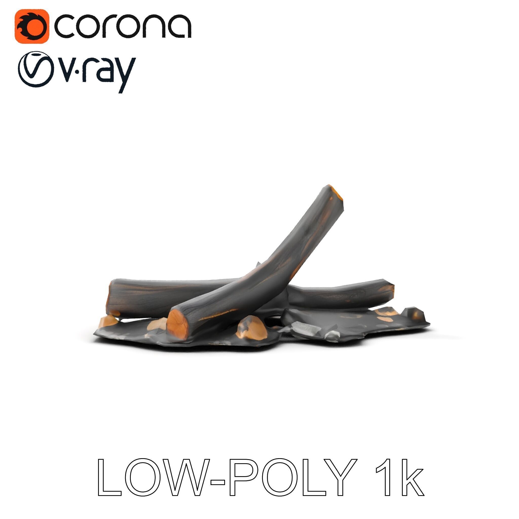 Charred Wood and Stones Model Pack for Realistic Environments Texture_25