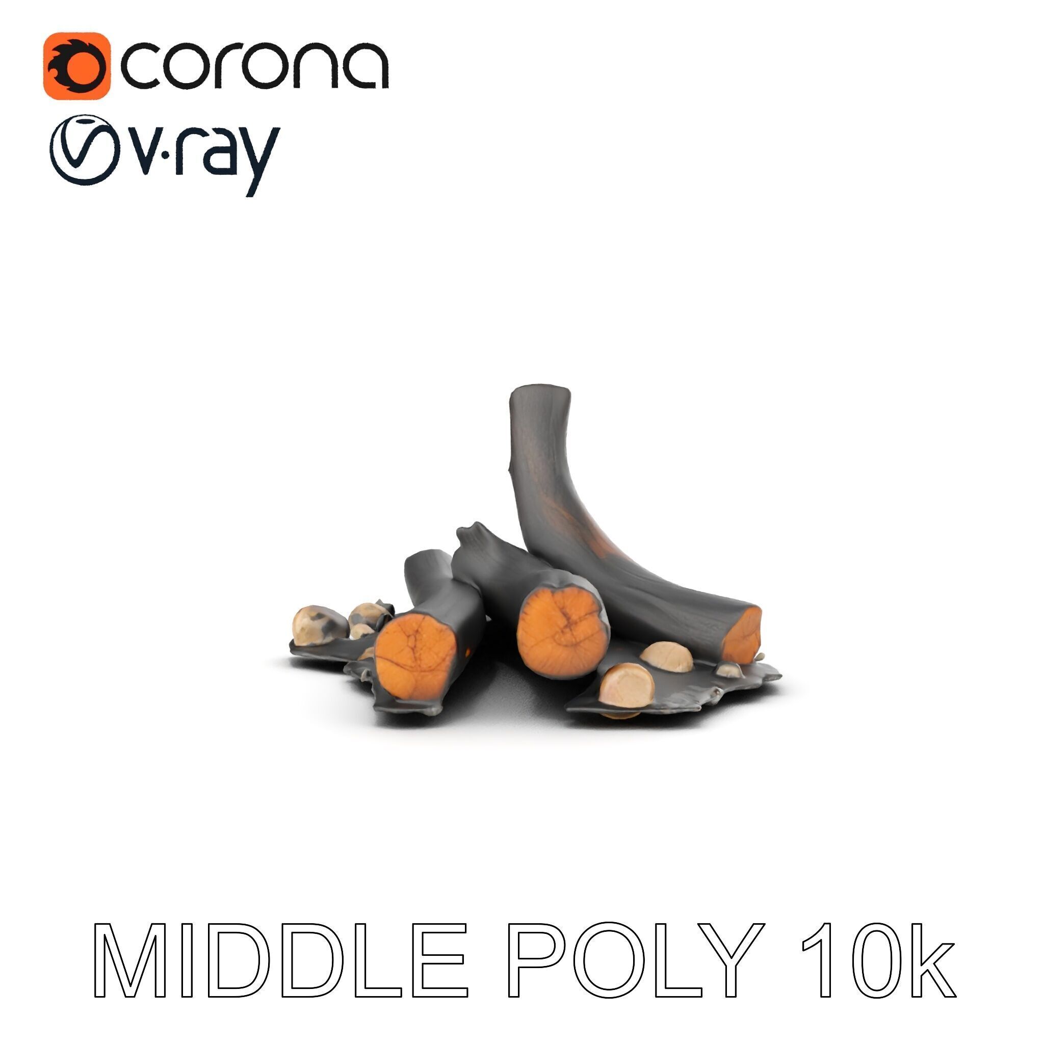 Charred Wood and Stones Model Pack for Realistic Environments Texture_27