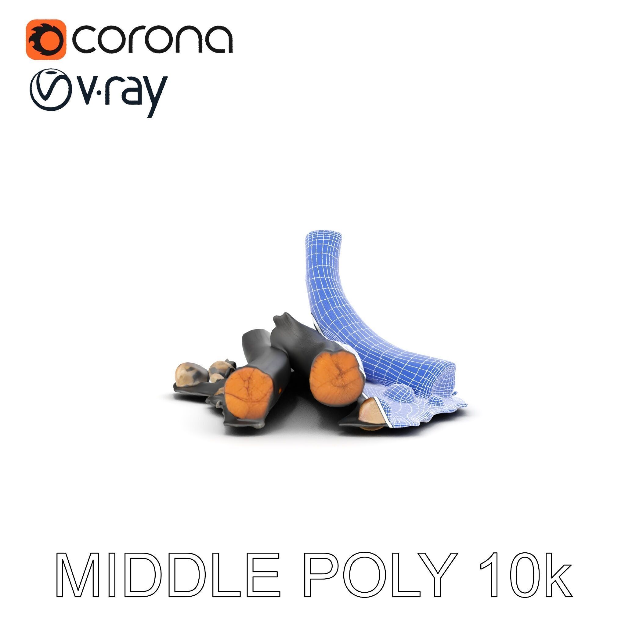 Charred Wood and Stones Model Pack for Realistic Environments Texture_22