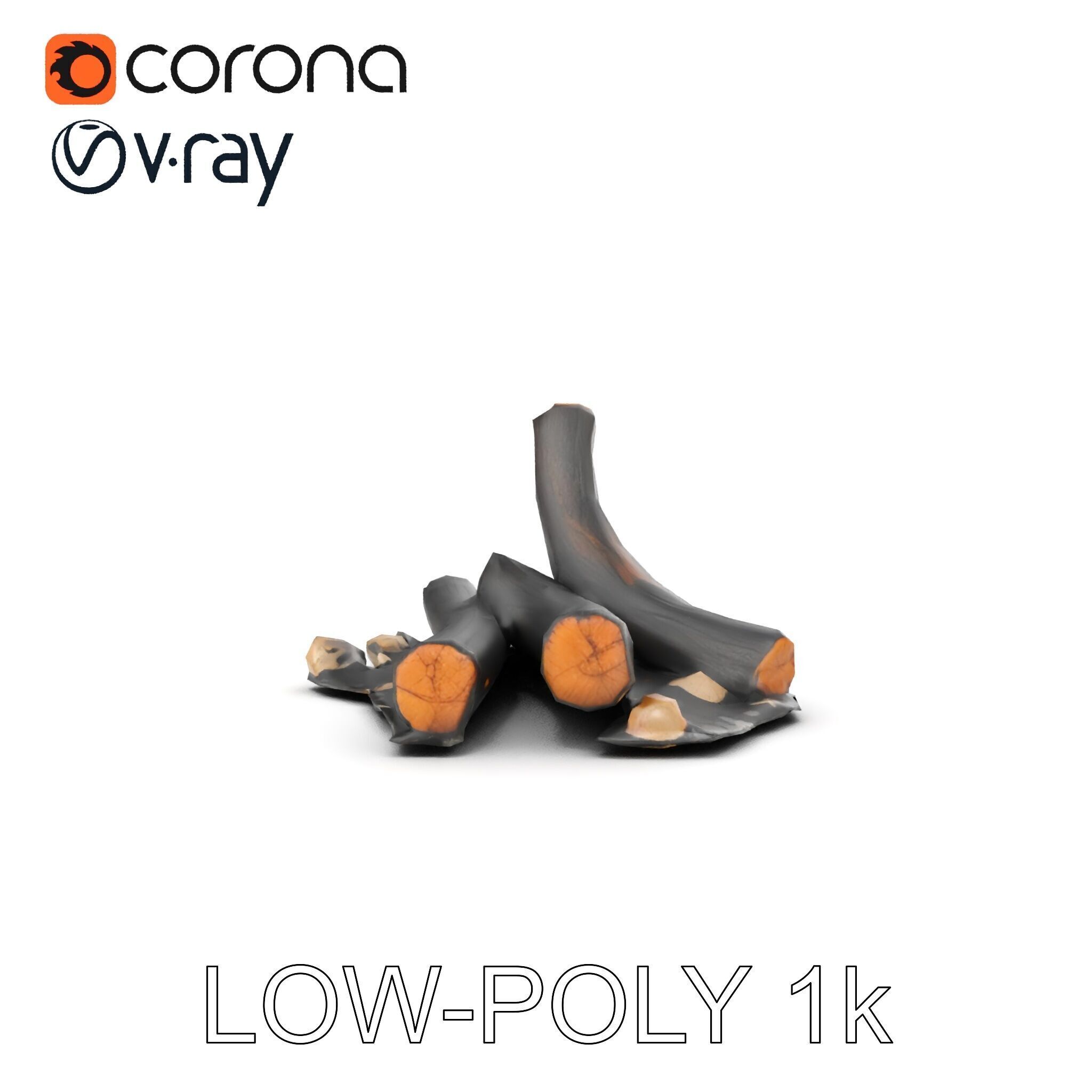 Charred Wood and Stones Model Pack for Realistic Environments Texture_31