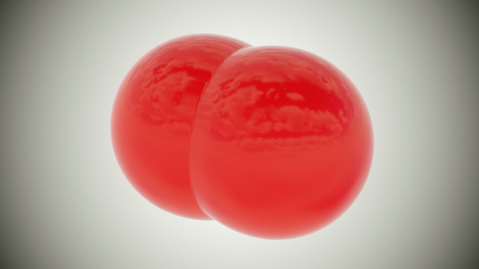 O2 molecule 3D model