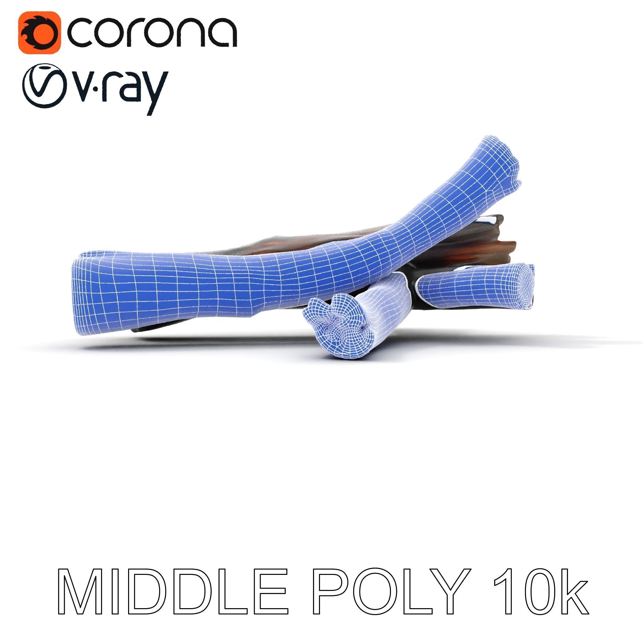 Campfire Setup Model Pack with Ash and Burnt Wood Low-poly 3D model_27