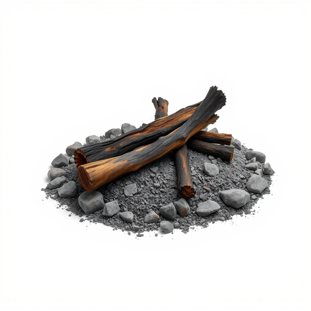 Campfire Setup Model Pack with Ash and Burnt Wood Low-poly 3D model_2