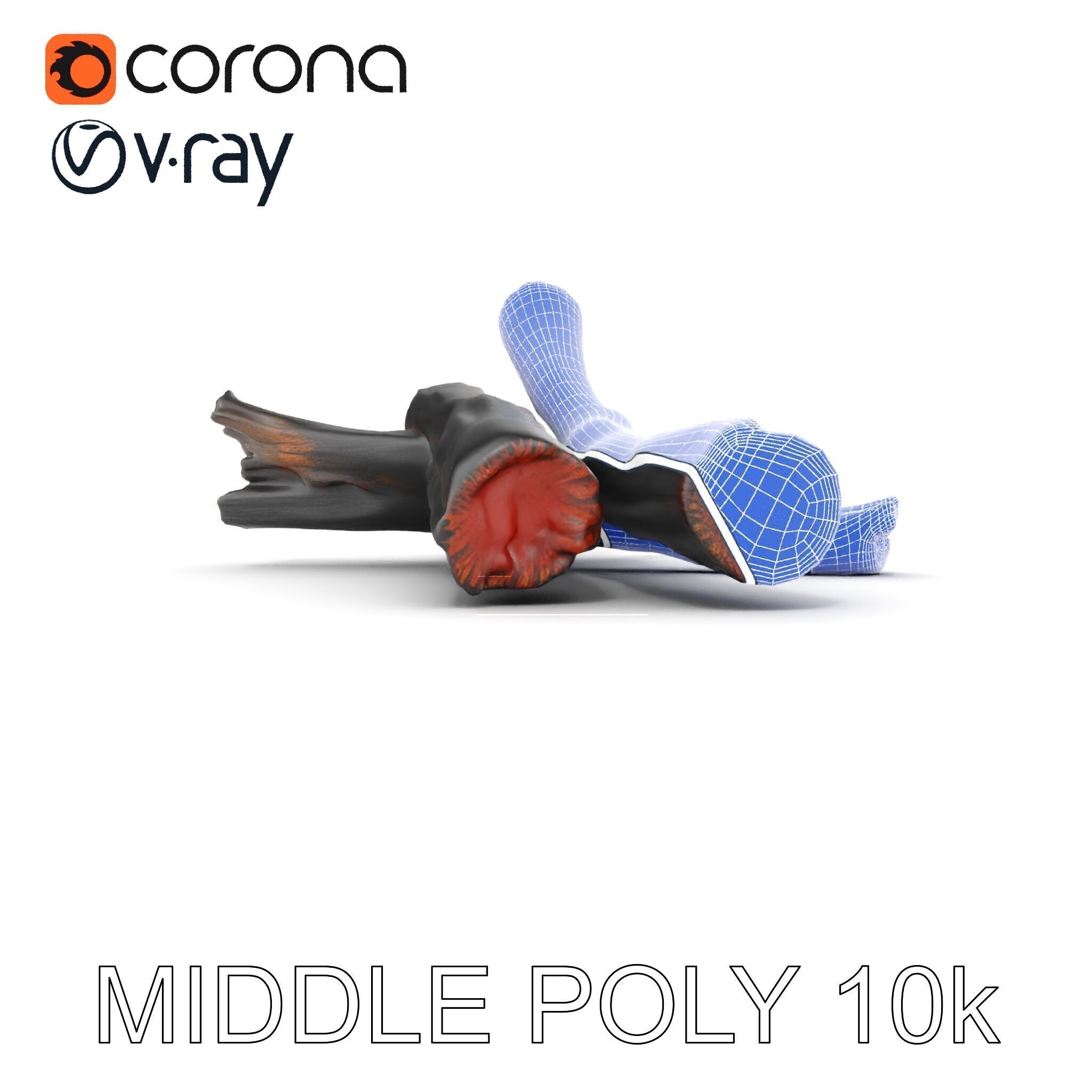 Campfire Setup Model Pack with Ash and Burnt Wood Low-poly 3D model_30