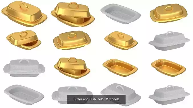 Butter and Dish Gold