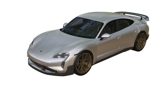 Porsche Taycan Turbo GT 2025 Low-poly 3D model