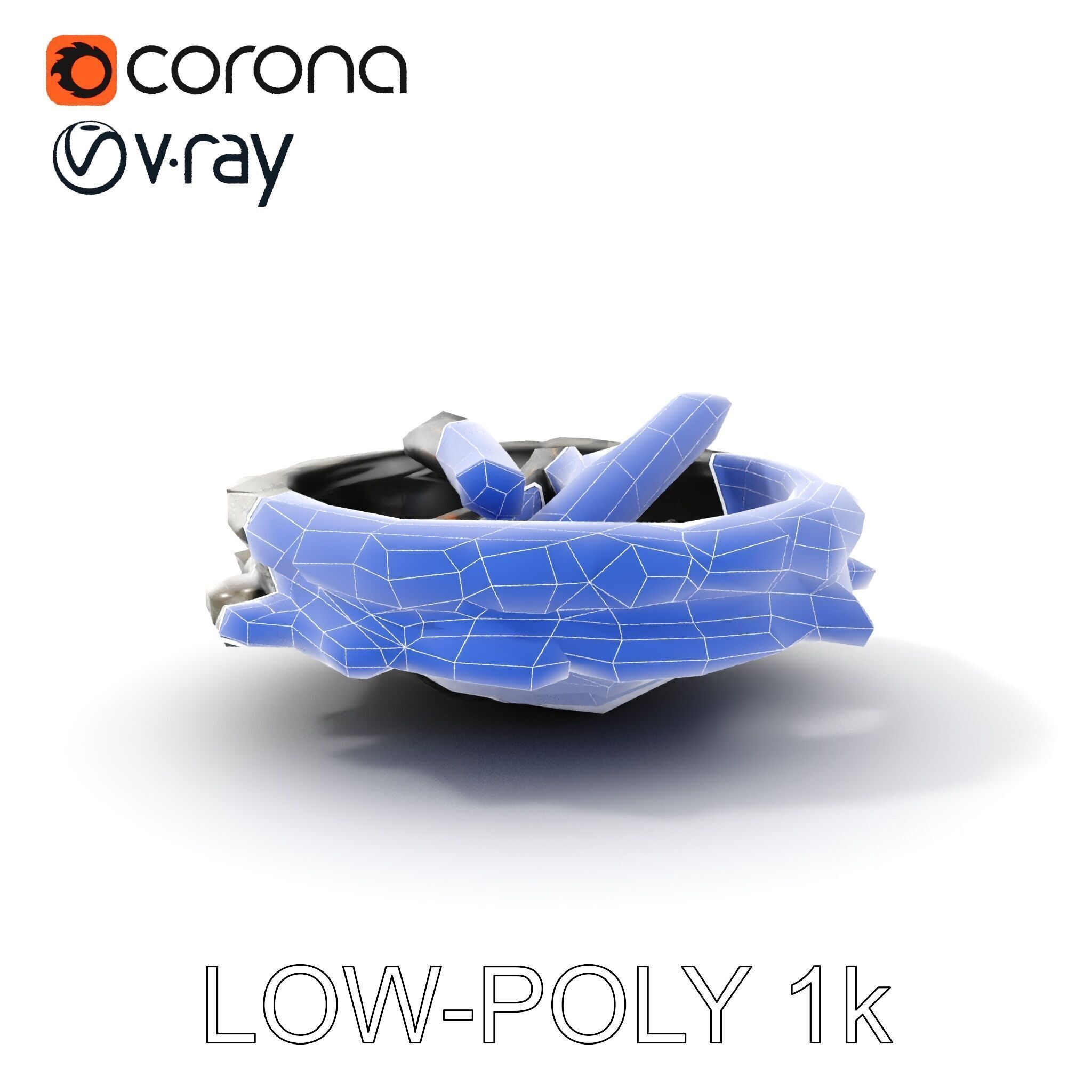 Rustic Campfire Stone Circle Model Pack Low-poly 3D model_17