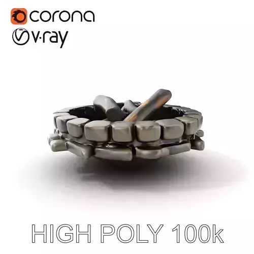 Rustic Campfire Stone Circle Model Pack Low-poly 3D model