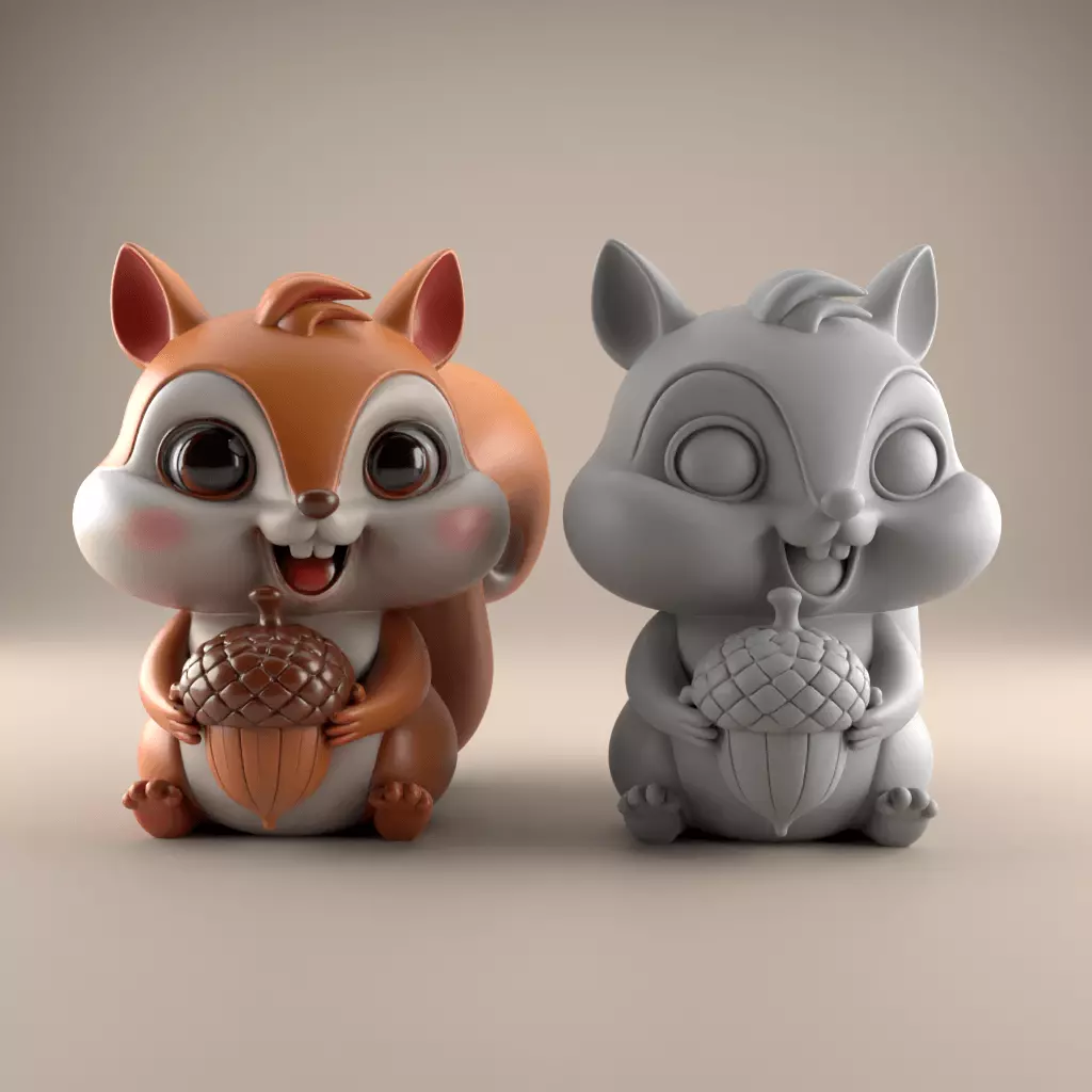 Cute Squirrel 3D STL File for Printing Fun 3D print model