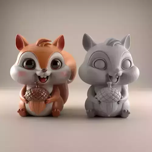 Cute Squirrel 3D STL File for Printing Fun
