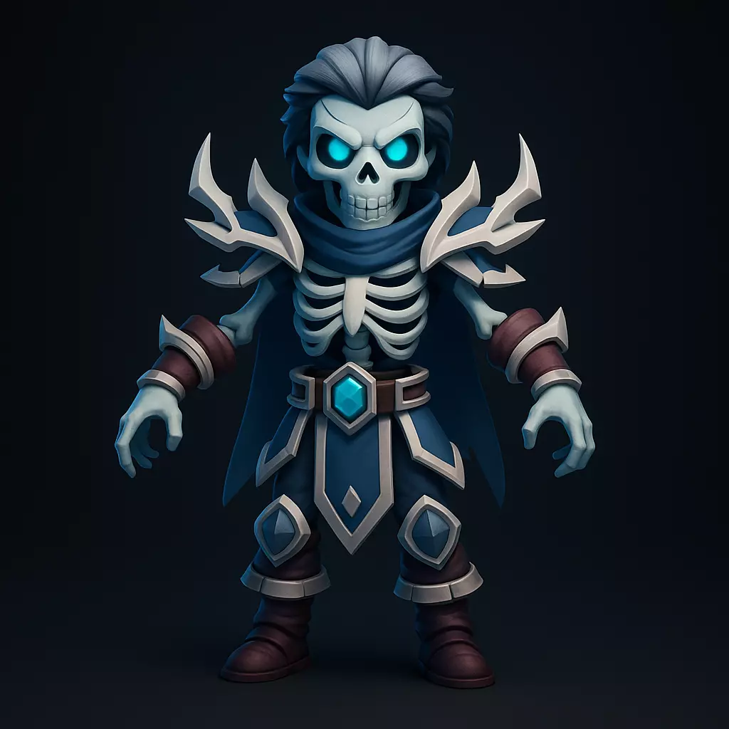 Armored Skeleton Warrior Dark Fantasy Low-poly 3D model