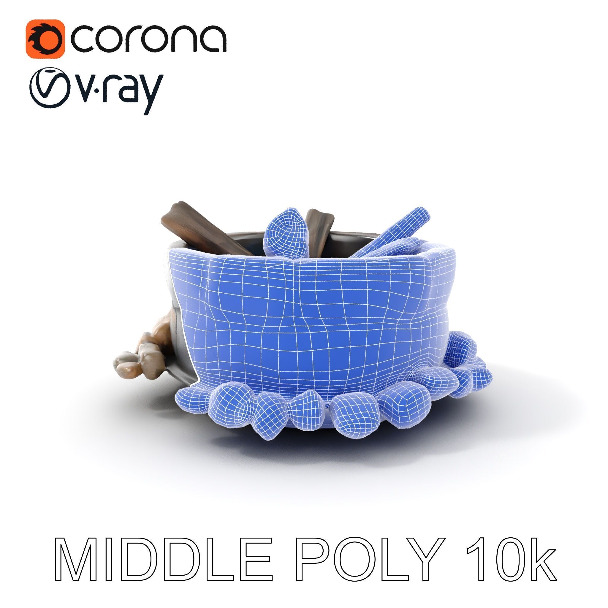 Realistic Stone Fire Pit D Model Pack Low-poly 3D model_24