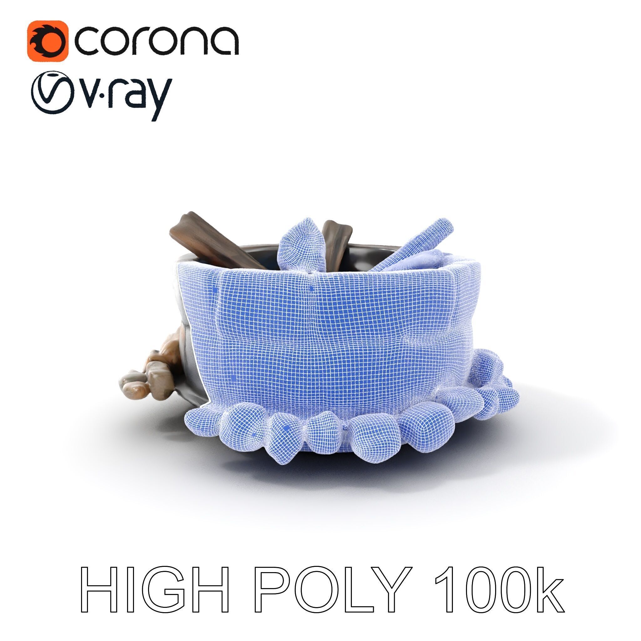 Realistic Stone Fire Pit D Model Pack Low-poly 3D model_4