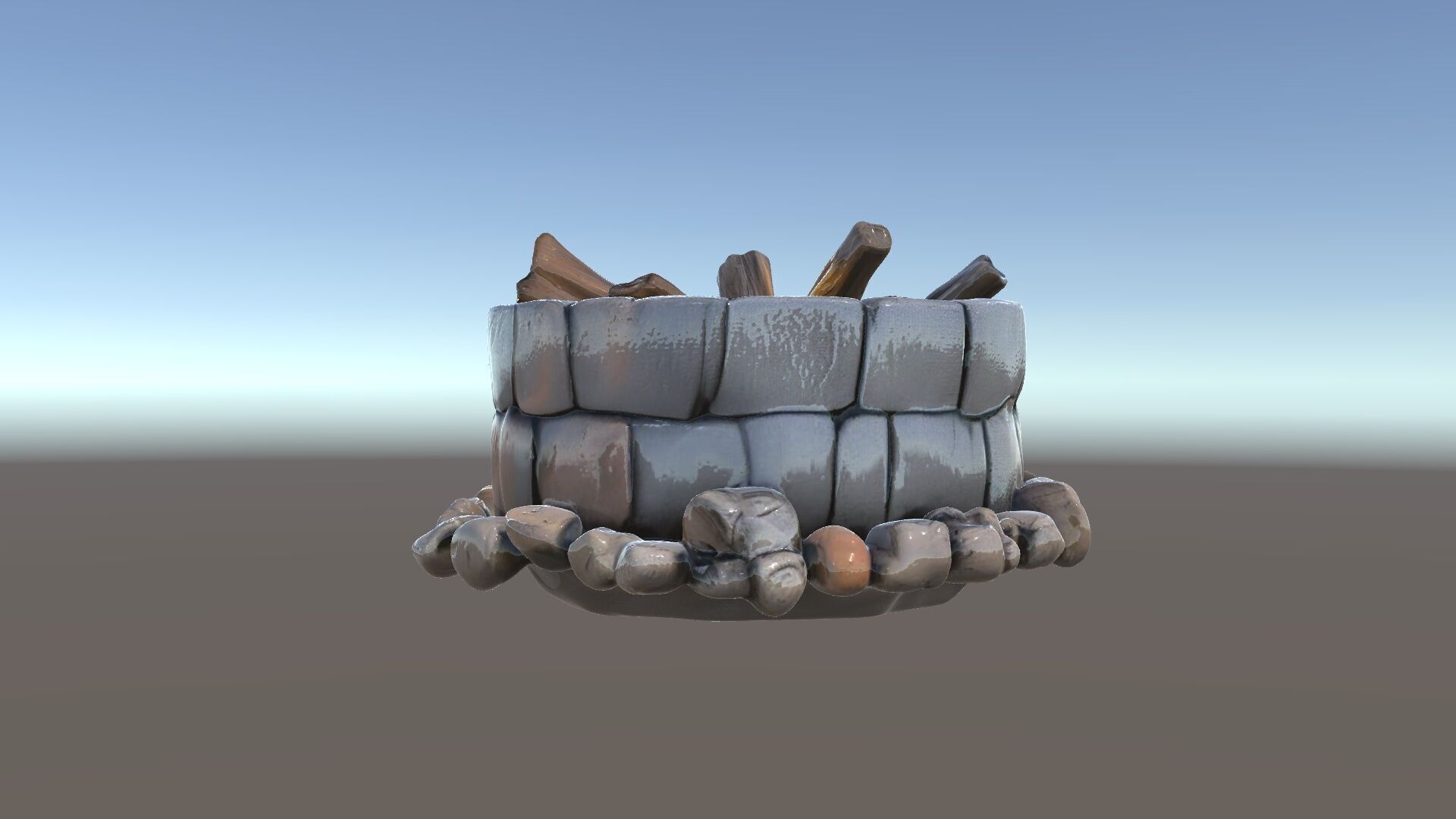 Realistic Stone Fire Pit D Model Pack Low-poly 3D model_5
