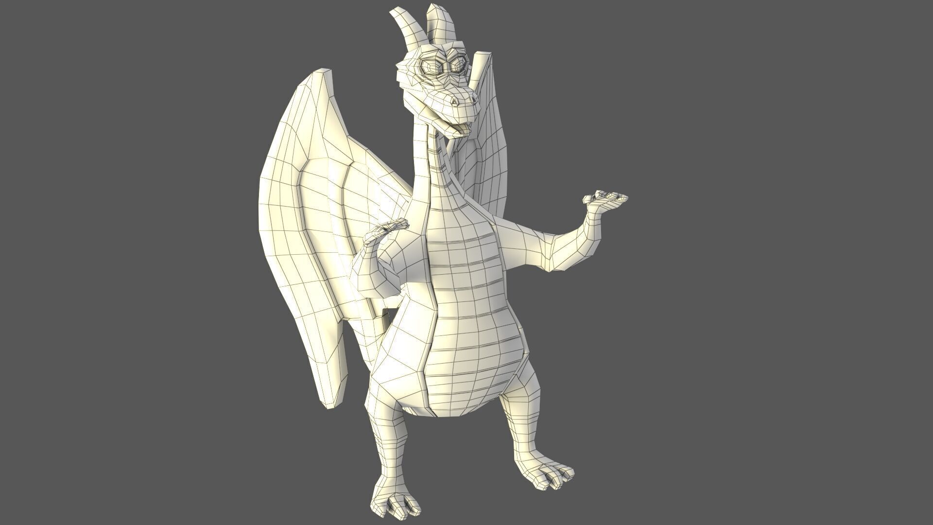Cartoonish Dragon v3 Low-poly 3D model_5