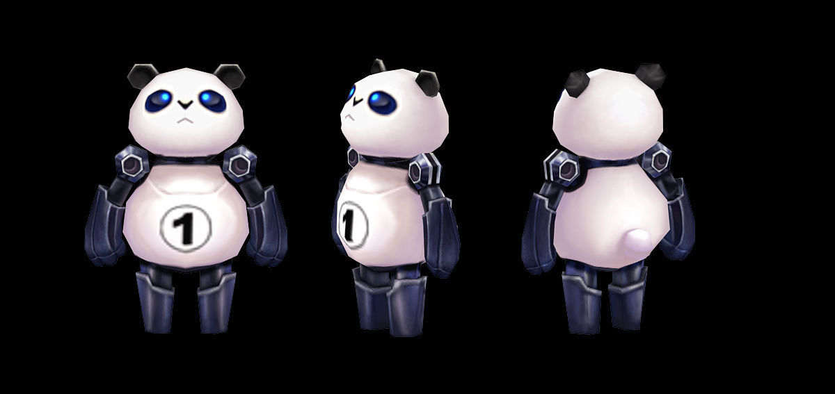 panda robot Free low-poly 3D model_2