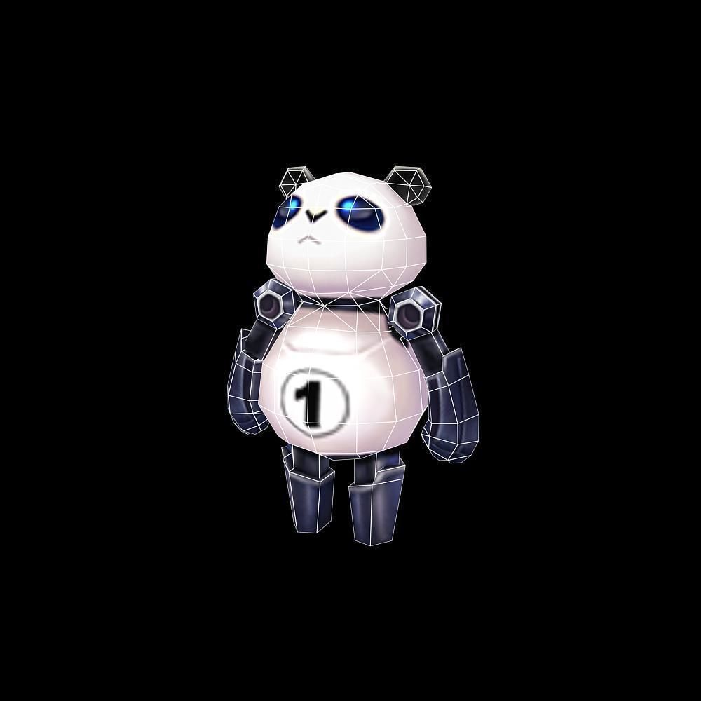 panda robot Free low-poly 3D model_1