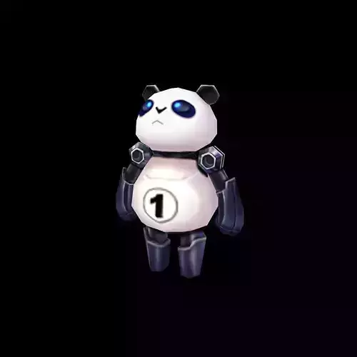 panda robot Free low-poly 3D model