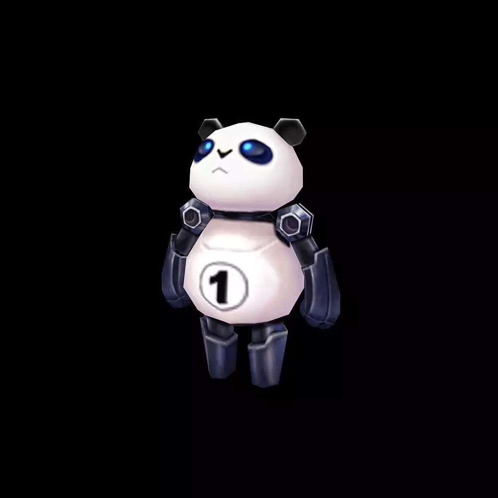 panda robot Free low-poly 3D model_0