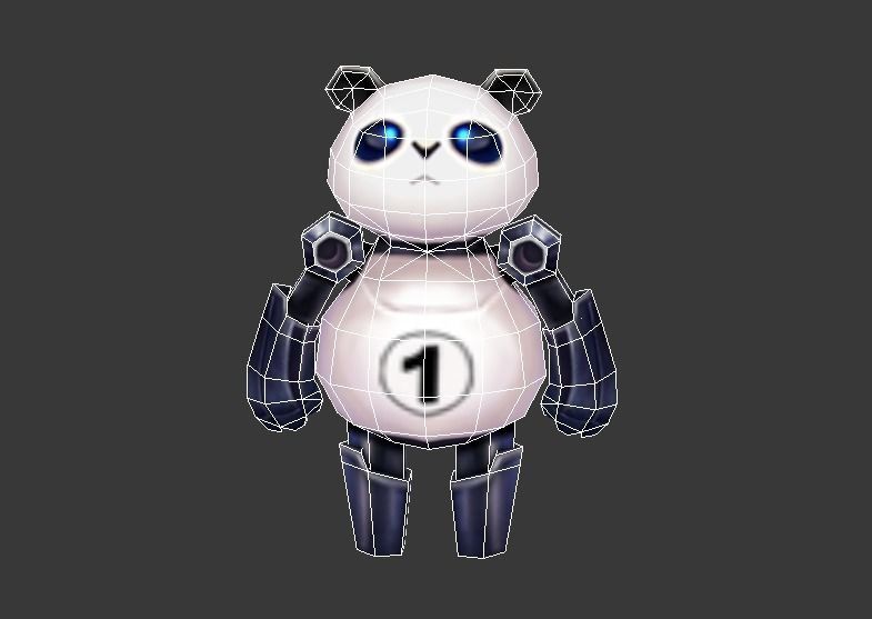 panda robot Free low-poly 3D model_3