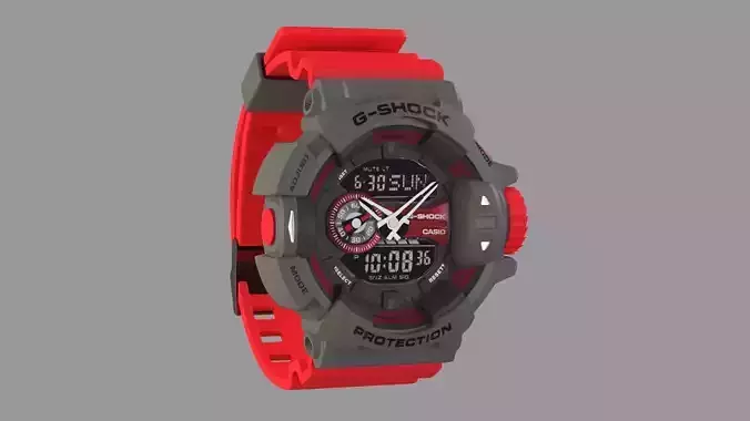 Casio G-Shock GA-400GB Silver RED