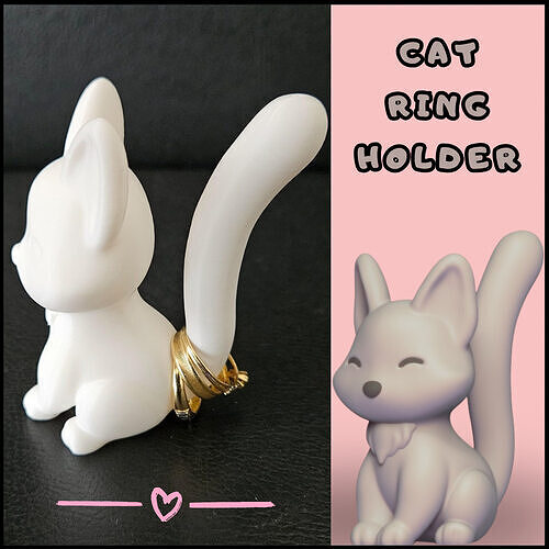 Cat Ring Holder 3D print model