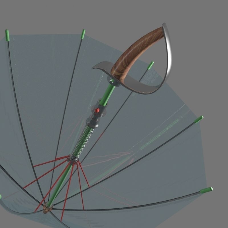 SWORD UMBRELLA Low-poly 3D model_2