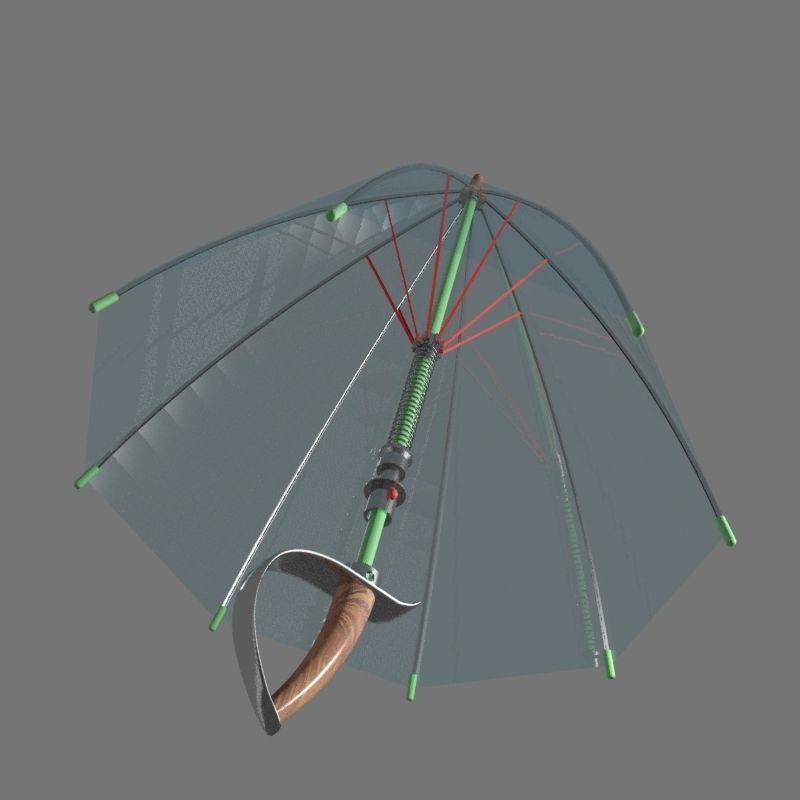 SWORD UMBRELLA Low-poly 3D model_13