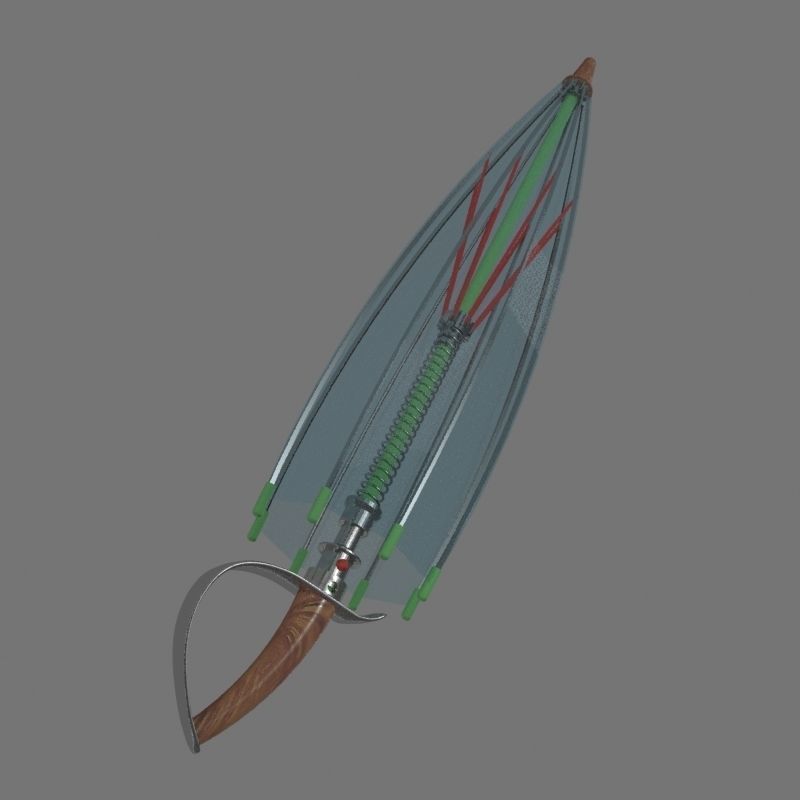 SWORD UMBRELLA Low-poly 3D model_11